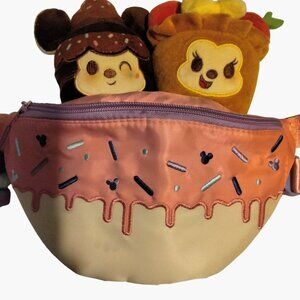 Disney Parks Munchlings Fanny Pack Belt Bag Plush Cupcake Pink Sprinkles